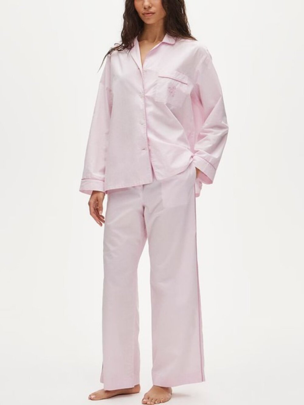 J. Crew Classic Pajama pant set in end-on-end cotton XL